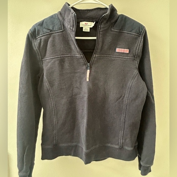 Vineyard Vines Tops - Vineyard Vines navy Quarter-Zip Pullover woman's medium shep shirt